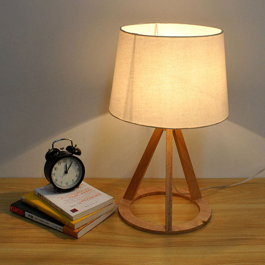 Modern 1-Bulb White Reading Lamp With Tapered Drum Shade - Perfect For Task Lighting