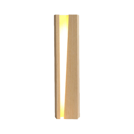 Small Beige Wood Led Desk Lamp - Modern Shaded Task Lighting For Living Room