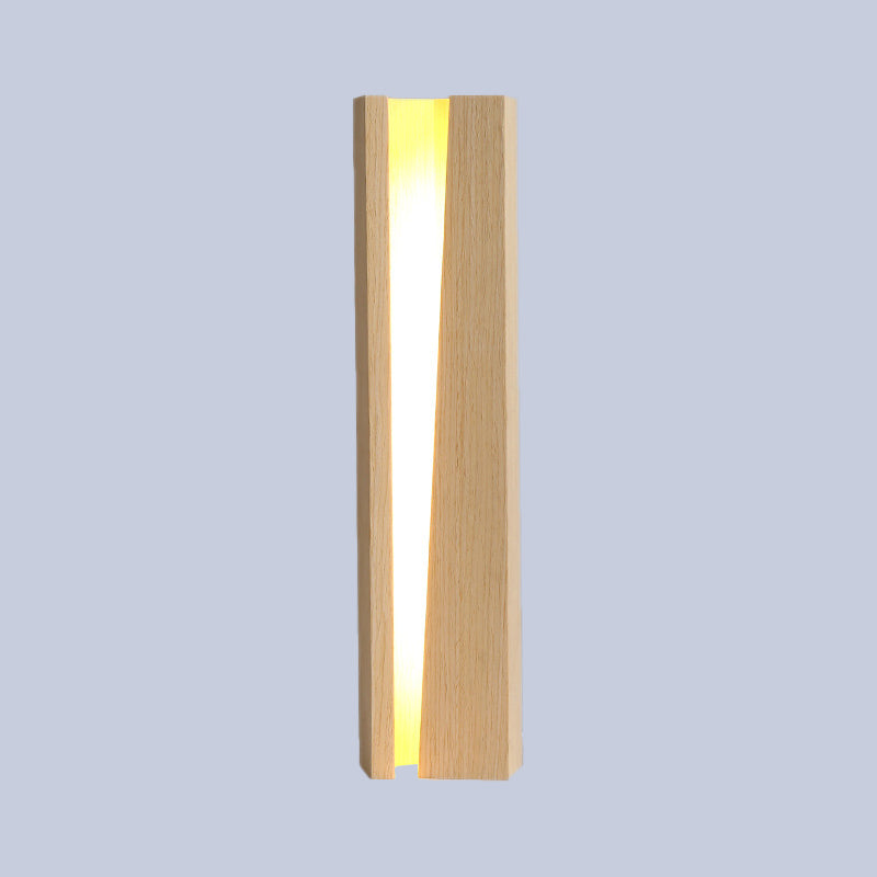 Small Beige Wood Led Desk Lamp - Modern Shaded Task Lighting For Living Room