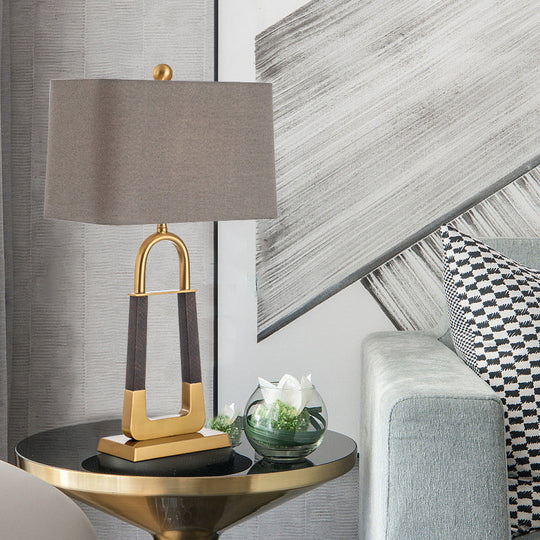 Modern Grey Study Lamp With Tapered Shade - Ideal For Bedroom And Reading