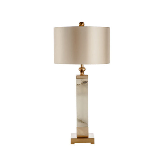 Modern Gold Desk Lamp With Fabric Shade - Ideal For Living Room Or Office