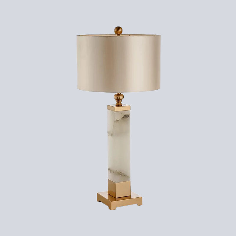 Modern Gold Desk Lamp With Fabric Shade - Ideal For Living Room Or Office