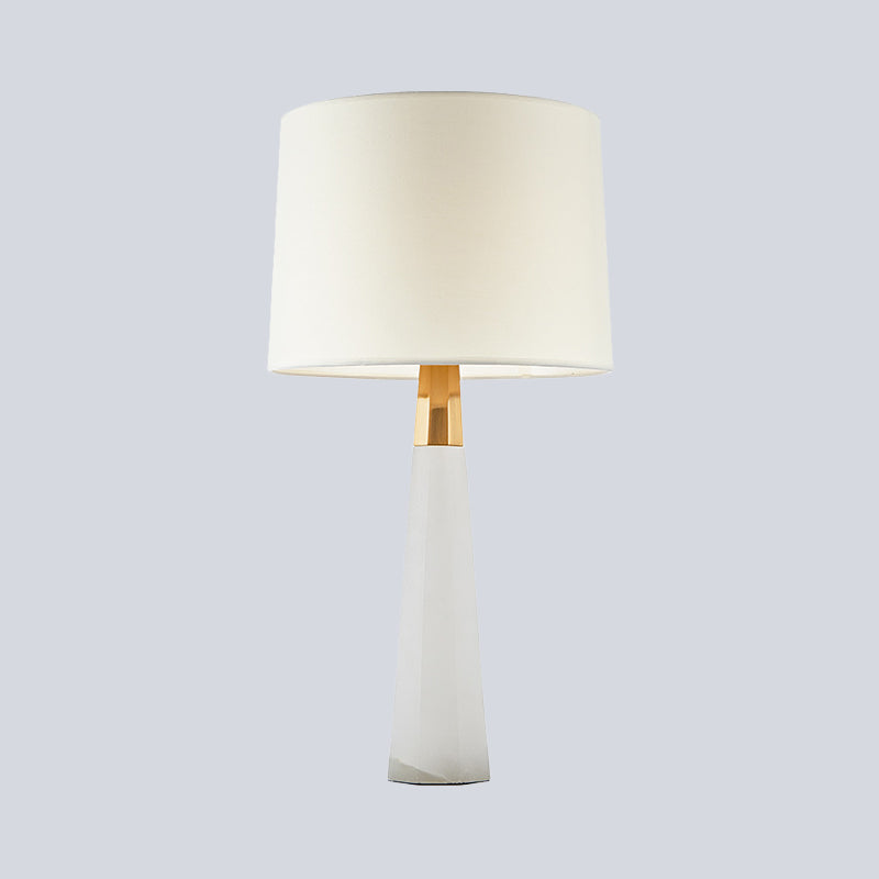 White Modern Conical Shade Desk Lamp With 1 Bulb For Bedroom