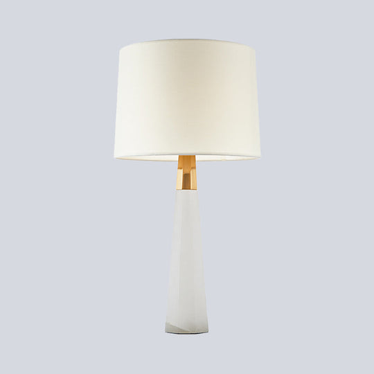 White Modern Conical Shade Desk Lamp With 1 Bulb For Bedroom