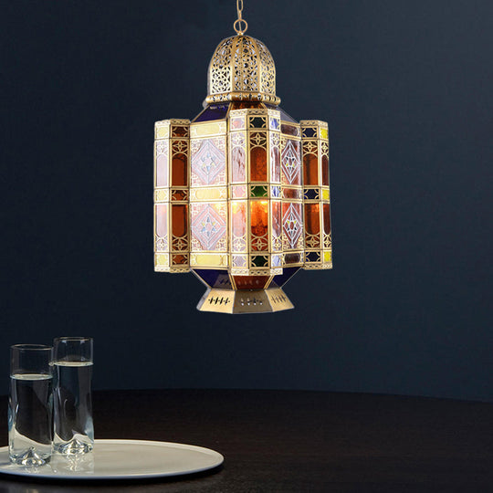 Arab Style Brass Pendant Light Fixture - Castle Chandelier Lamp For Restaurant