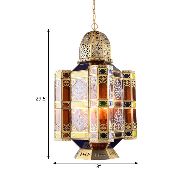 Arab Style Brass Pendant Light Fixture - Castle Chandelier Lamp For Restaurant