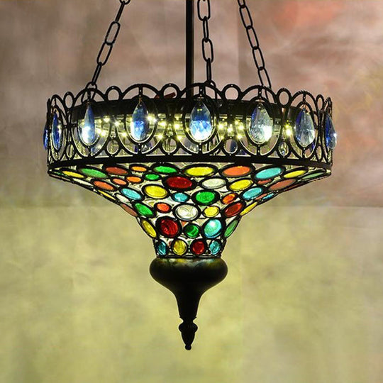 Black Metal Hanging Ceiling Light: Art Deco Pendant Lamp For Restaurants