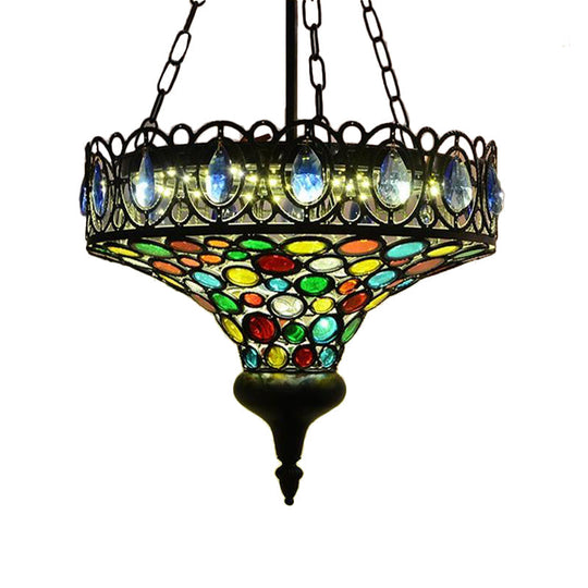 Black Metal Hanging Ceiling Light: Art Deco Pendant Lamp For Restaurants