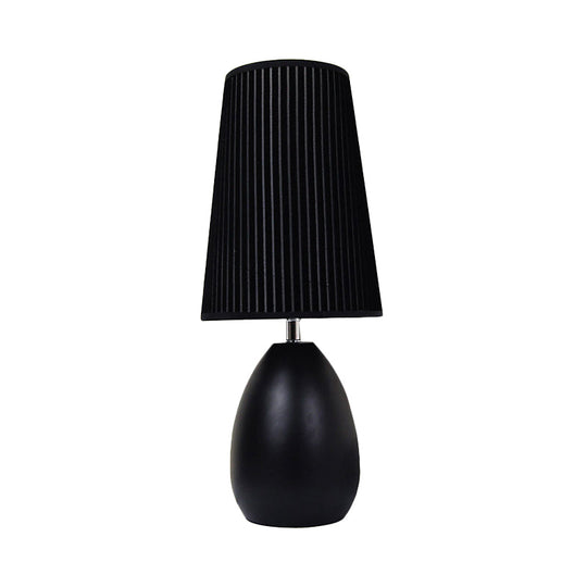 Modern Metal Teardrop Desk Lamp With Black Fabric Shade