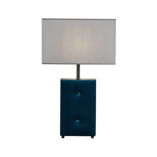 Modernist Rectangle Task Light For Reading Fabric Shade 1-Bulb In Blue