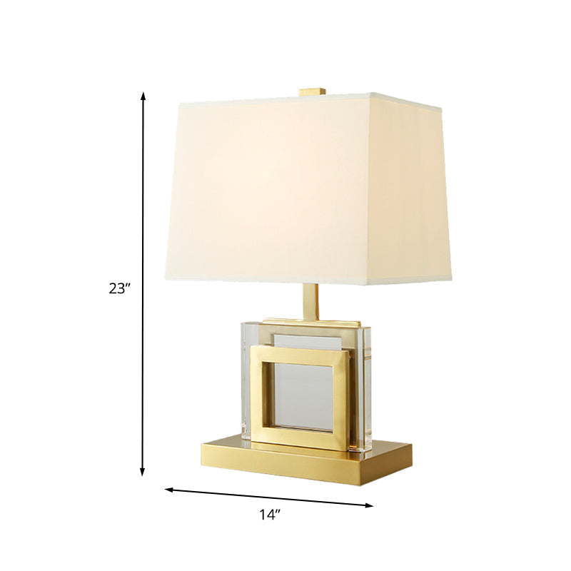 Modern Gold Fabric Pagoda Desk Lamp - Stylish 1-Bulb Night Table Light For Living Room