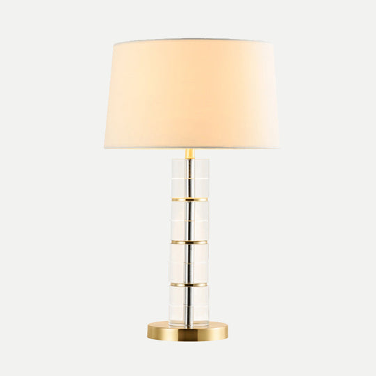 Modern Gold Drum Task Light With 1 Bulb: A Stylish Reading Lamp For Living Room