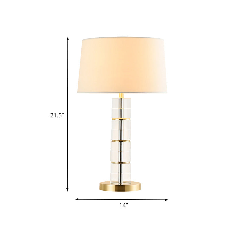 Modern Gold Drum Task Light With 1 Bulb: A Stylish Reading Lamp For Living Room