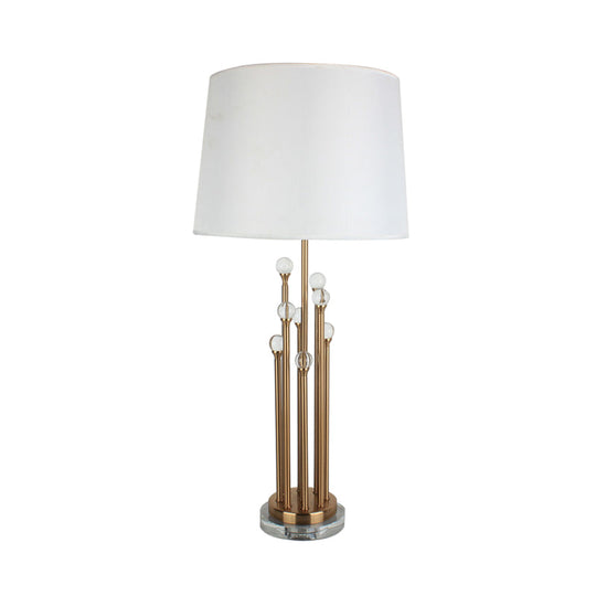 Modern Gold Tapered Drum Table Lamp For Bedroom - 1 Head Task Light