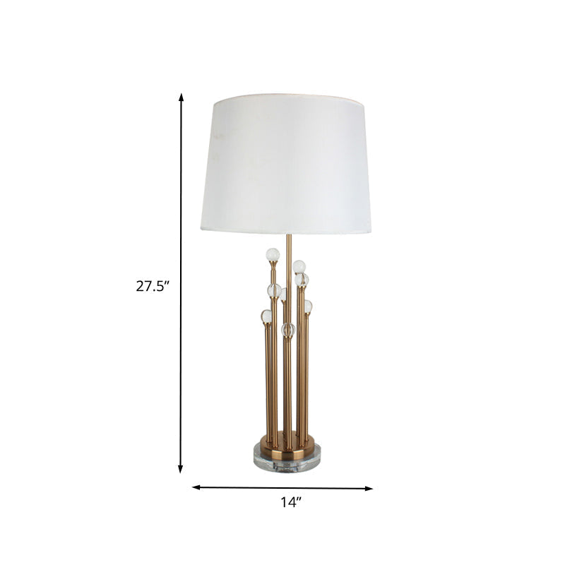 Modern Gold Tapered Drum Table Lamp For Bedroom - 1 Head Task Light