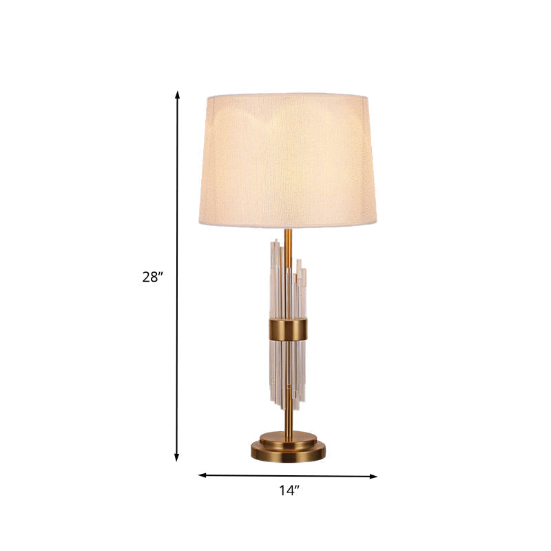 Modernist Gold Flare Task Lighting - 1 Head Fabric Reading Book Light For Living Room