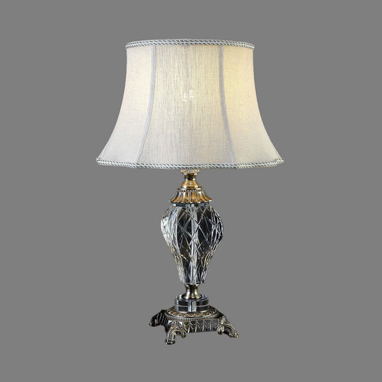 Contemporary Hand-Cut Crystal Table Lamp - Grey Urn Shape 1 Head Small Desk Light