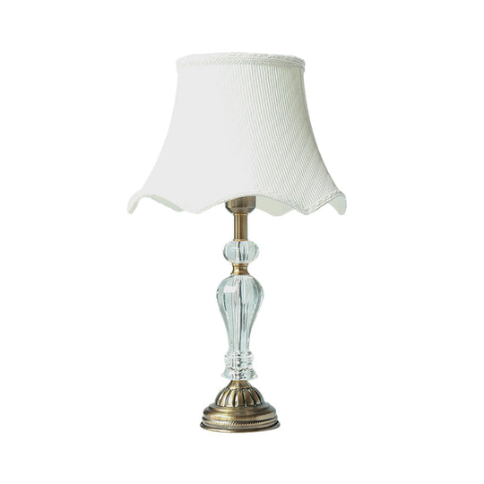 Modernist Gold Table Lamp With Crystal Base - Bedroom Nightstand Lighting