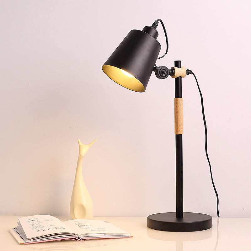 Yellow/Black/White Metal Tapered Task Lighting Macaron: 1-Head Reading Book Light Black