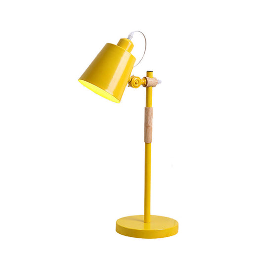 Yellow/Black/White Metal Tapered Task Lighting Macaron: 1-Head Reading Book Light