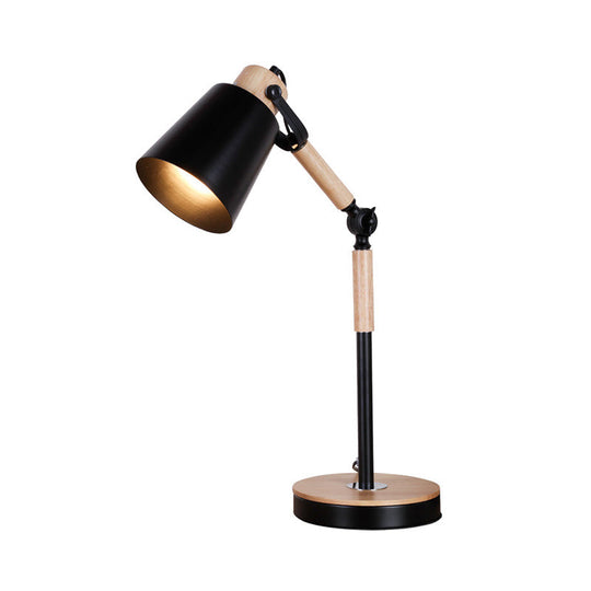 Contemporary Metal Bell Desk Light - 1 Bulb Black/White Night Table Lamp