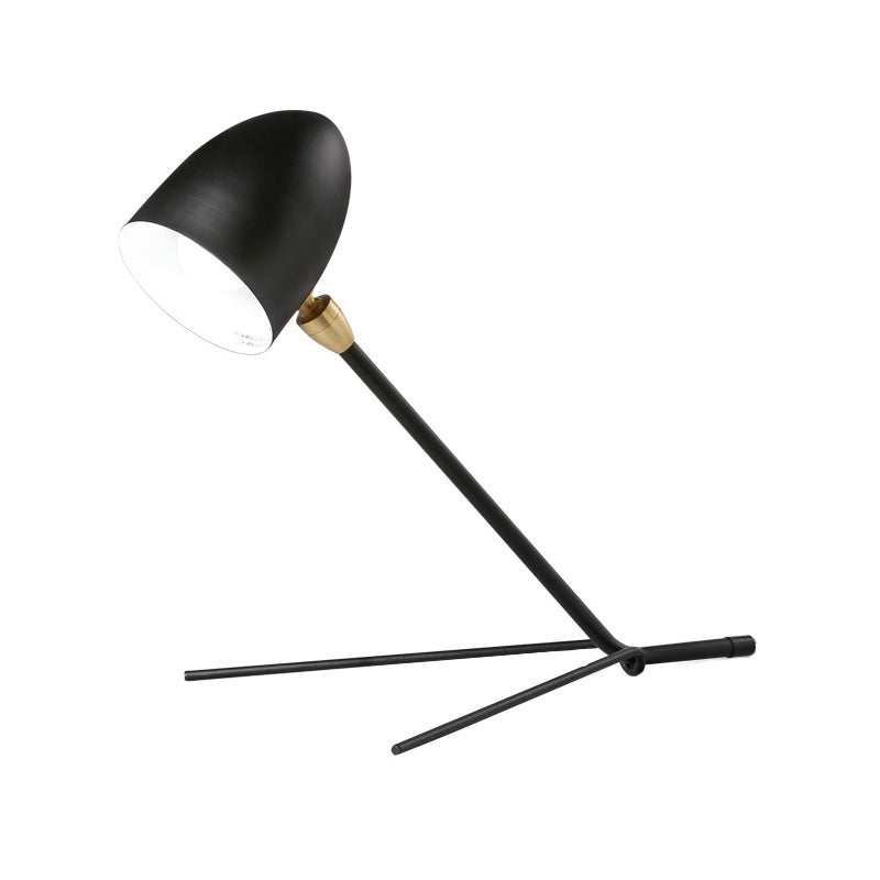 Modern Black Dome Task Light With Metal Shade - Ideal Reading Book Lamp