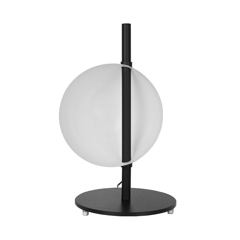 Modernist Metal Led Nightstand Lamp In Black - Stylish Lighting For Living Room