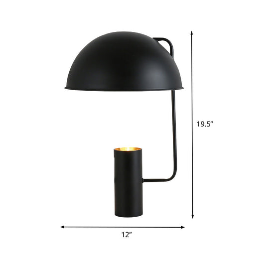 Contemporary Metal Nightstand Lamp - 1 Bulb Book Light In Black