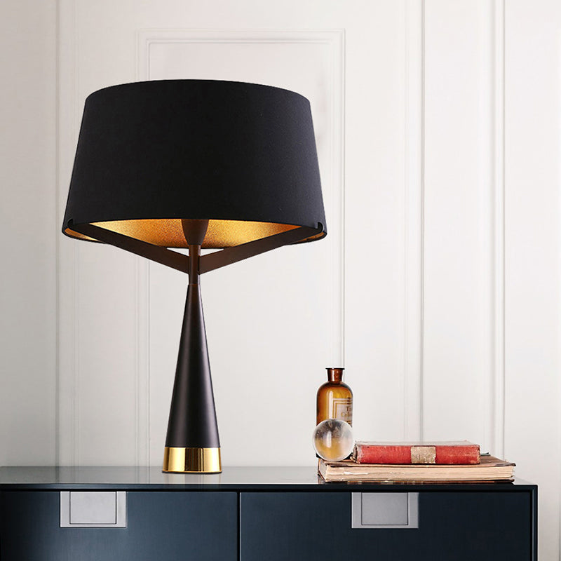 Modern Black Fabric Table Light With Empire Shade - Perfect For Living Room Nightstands