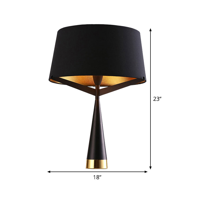 Modern Black Fabric Table Light With Empire Shade - Perfect For Living Room Nightstands