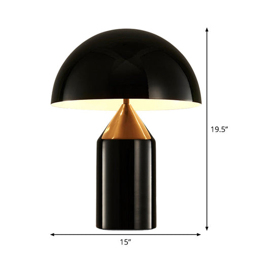 Post-Modern Dome Metal Table Light: 2-Bulb Black Nightstand Lamp For Living Room