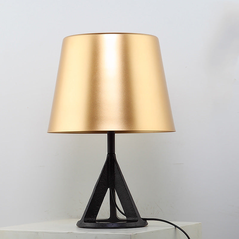 Minimalist Gold Metal Cone Table Lamp - Perfect For Living Room Nightstands