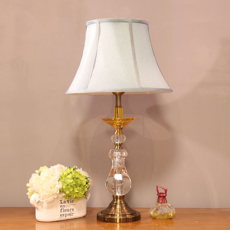 Modern Crystal Nightstand Light - Sleek Bell Design White Ideal For Living Room