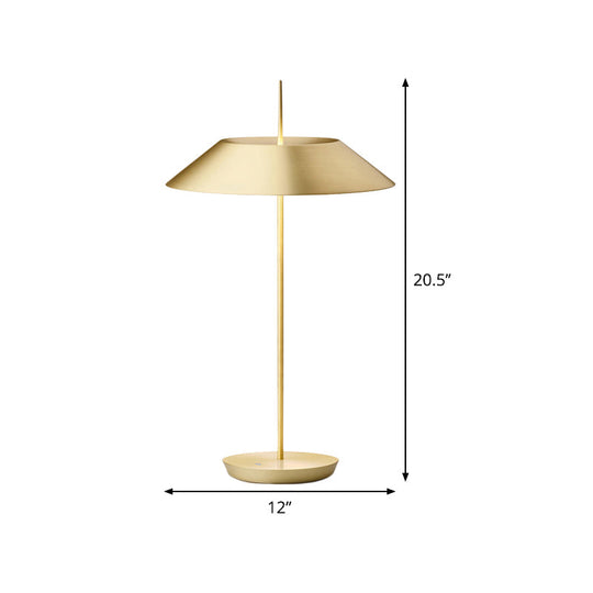 Contemporary Gold Study Room Table Light With Metal Shade