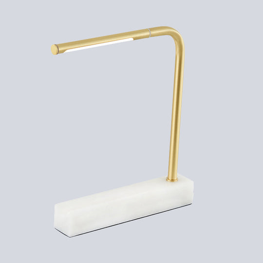 Modern Brass Led Table Lamp With Right Angled Design Nordic Night Light For Study Room Metal