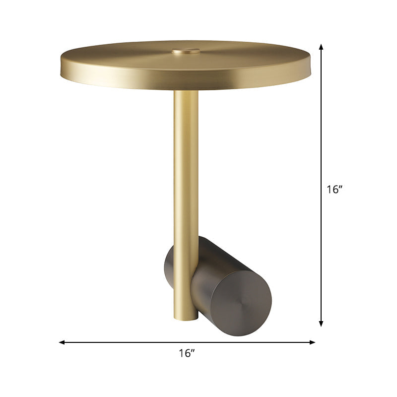 Modern Led Nightstand Lamp: Gold Table Lighting With Metal Shade For Study Room