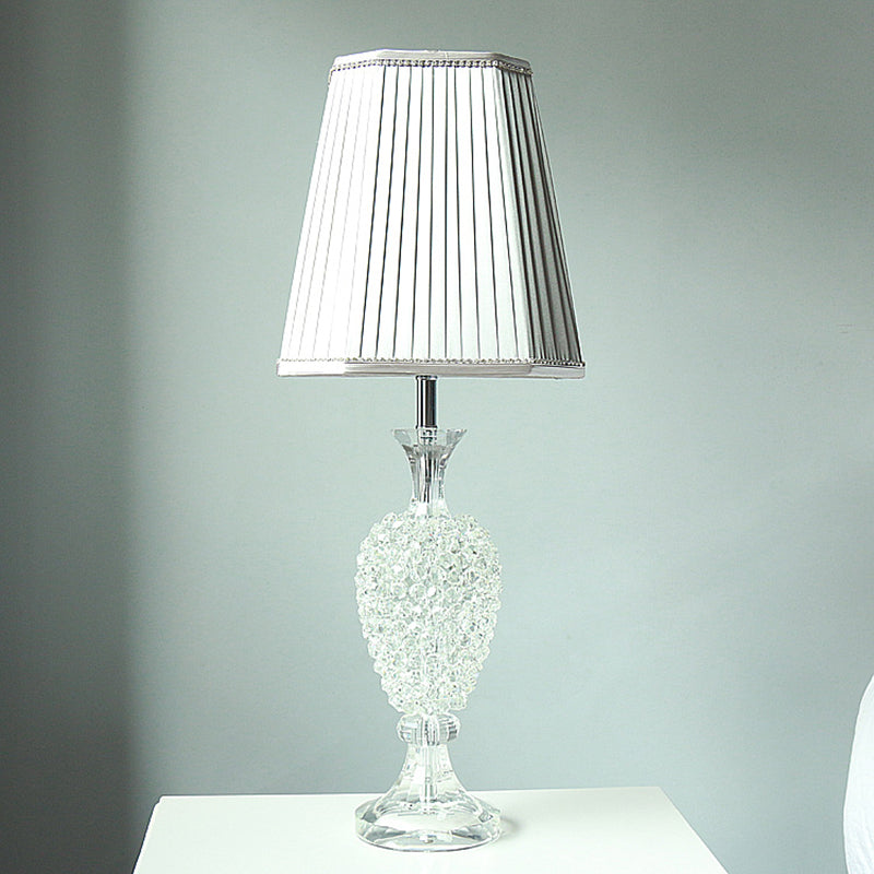 Modern Grey K9 Crystal Urn Night Light Table Lamp With Empire Shade