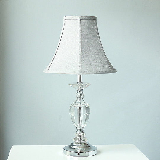 Crystal Bell Night Lamp - Handcrafted Minimalist Grey Bedside Light