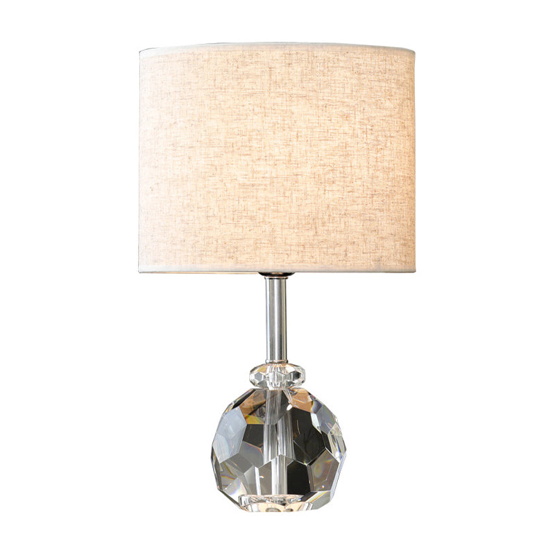 Simple Grey Nightstand Lamp With Prismatic Optical Crystal - Ideal For Living Rooms!