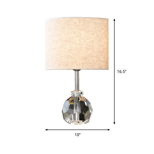 Simple Grey Nightstand Lamp With Prismatic Optical Crystal - Ideal For Living Rooms!