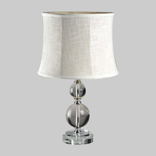 Grey Night Lamp With Crystal Ball Design And Fabric Drum Shade - Simplicity Lighting