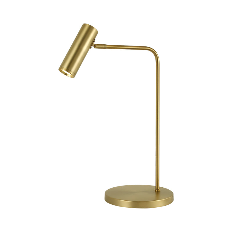 Metal Led Gold Tube Nightstand Lamp For Living Room: Simplistic Lighting Solution