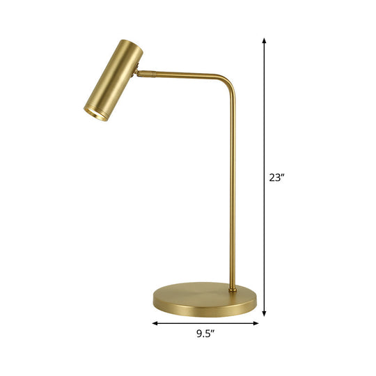 Metal Led Gold Tube Nightstand Lamp For Living Room: Simplistic Lighting Solution