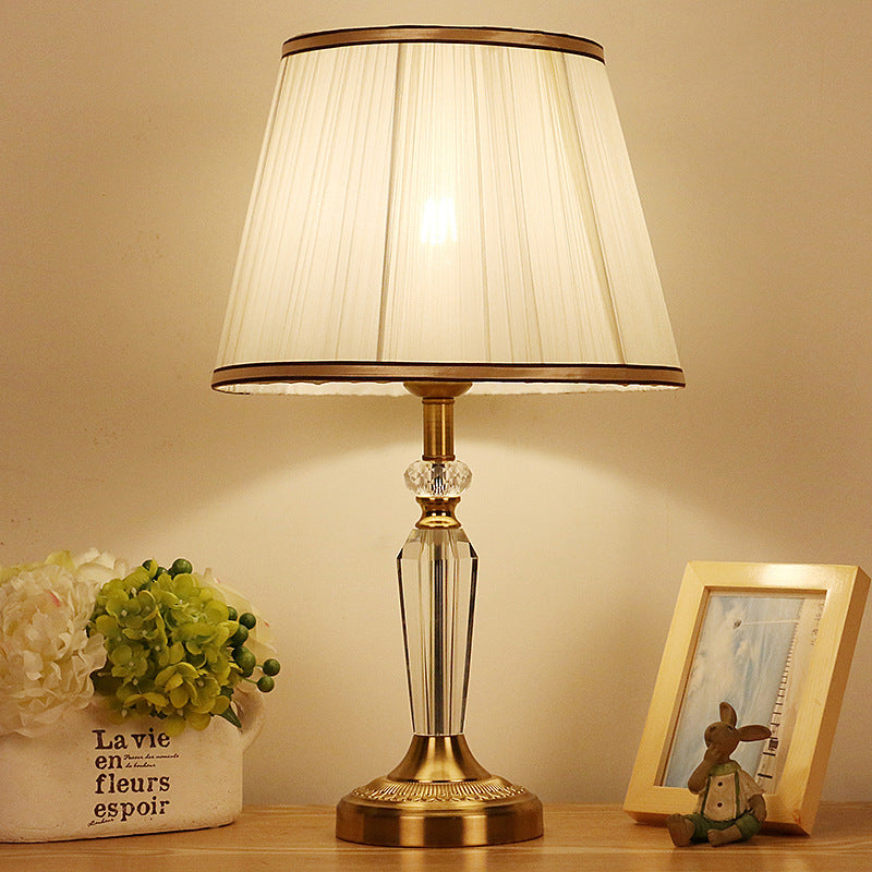 Minimalist Crystal Nightstand Lamp Gold Bedside Light For Bedroom