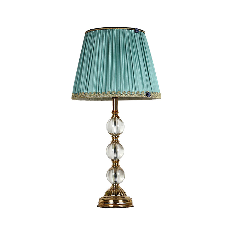 Global Hand-Cut Crystal Table Lamp - Modern Green Reading Light