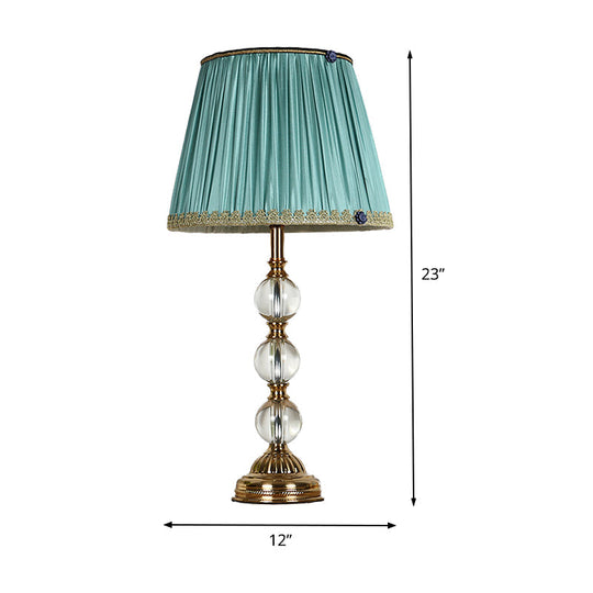 Global Hand-Cut Crystal Table Lamp - Modern Green Reading Light