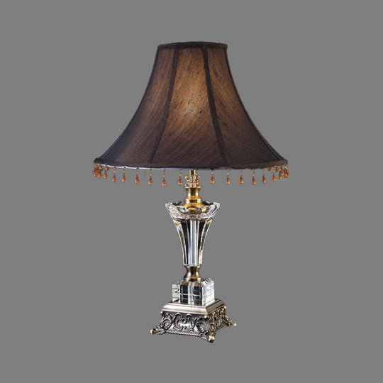 Black Bell Task Lamp: Modern 1 Bulb Table Light With Bronze Metal Base