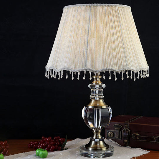 Modernist Clear Crystal Reading Lamp Elegant Urn Shape Grey 14/16 Wide