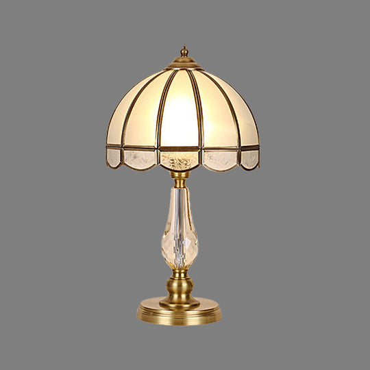 Modern Gold Umbrella Table Lamp With Frosted Glass Shade