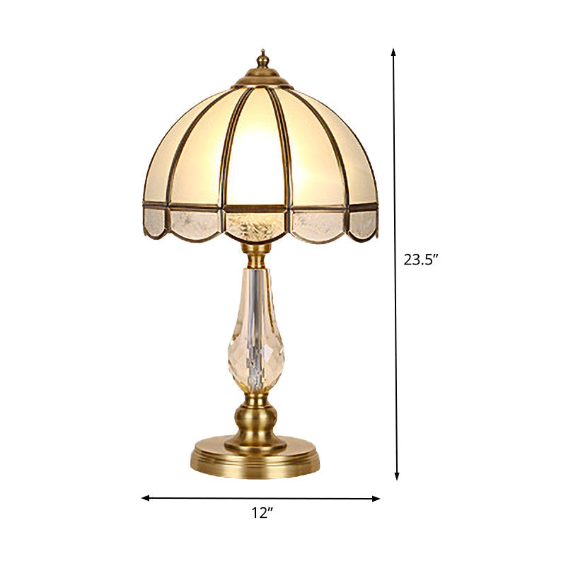 Modern Gold Umbrella Table Lamp With Frosted Glass Shade